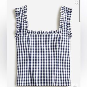 J.CREW Ruffle Classic Cotton Gingham M